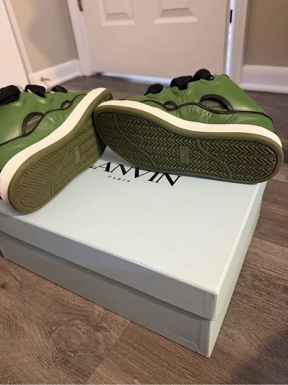 Lanvin Kids Green and Black Low-Top Sneakers